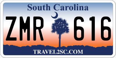 SC license plate ZMR616
