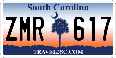 SC license plate ZMR617