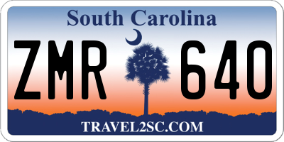 SC license plate ZMR640