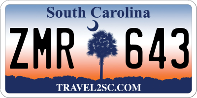 SC license plate ZMR643