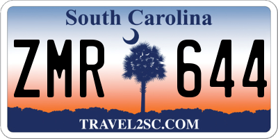 SC license plate ZMR644