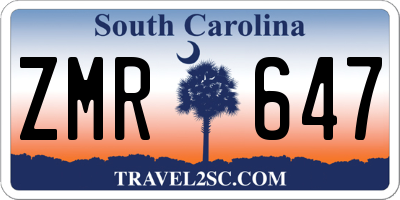 SC license plate ZMR647