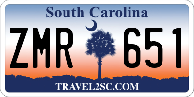 SC license plate ZMR651