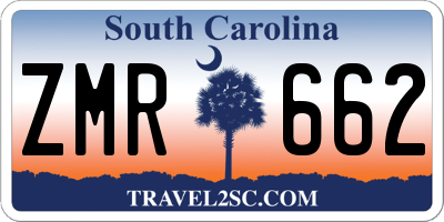 SC license plate ZMR662