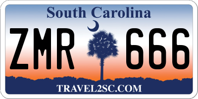 SC license plate ZMR666