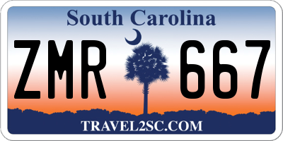 SC license plate ZMR667