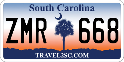 SC license plate ZMR668