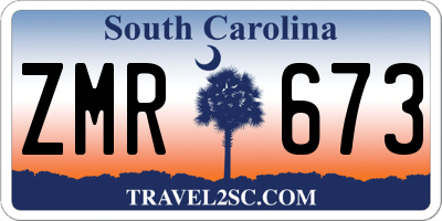 SC license plate ZMR673