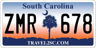 SC license plate ZMR678