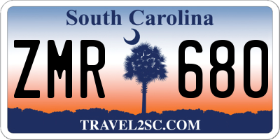 SC license plate ZMR680