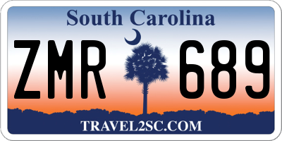 SC license plate ZMR689