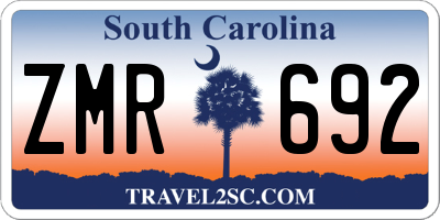 SC license plate ZMR692