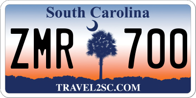 SC license plate ZMR700