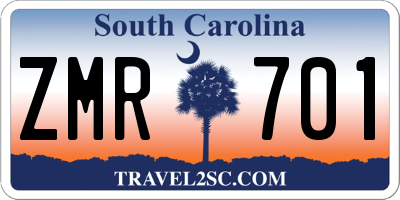 SC license plate ZMR701