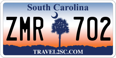 SC license plate ZMR702