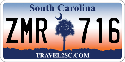 SC license plate ZMR716