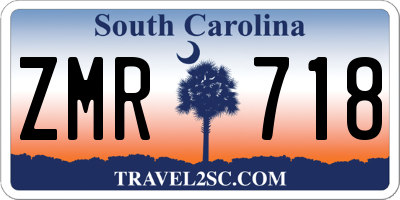 SC license plate ZMR718