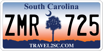 SC license plate ZMR725
