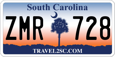 SC license plate ZMR728