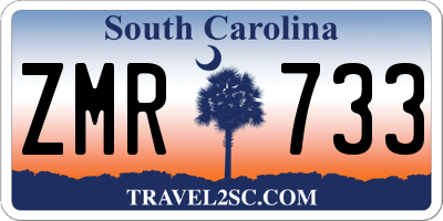 SC license plate ZMR733