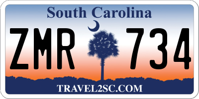 SC license plate ZMR734