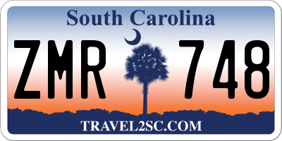 SC license plate ZMR748
