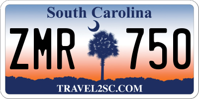 SC license plate ZMR750