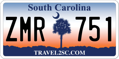 SC license plate ZMR751