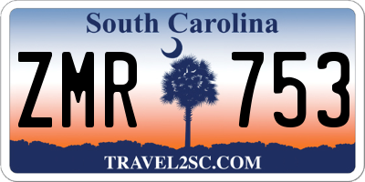 SC license plate ZMR753
