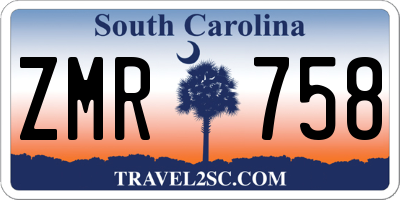 SC license plate ZMR758