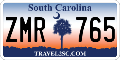 SC license plate ZMR765