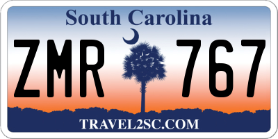 SC license plate ZMR767