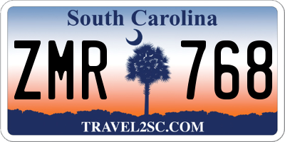 SC license plate ZMR768