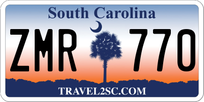 SC license plate ZMR770