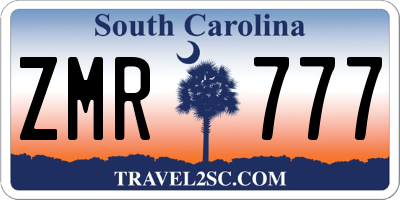 SC license plate ZMR777
