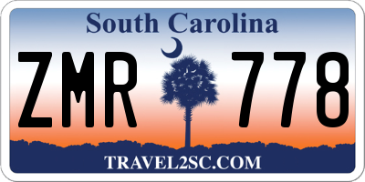 SC license plate ZMR778