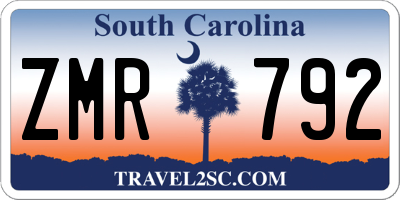 SC license plate ZMR792