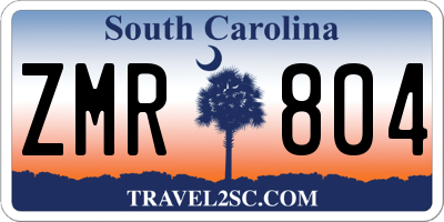 SC license plate ZMR804