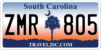 SC license plate ZMR805