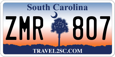 SC license plate ZMR807