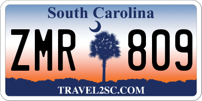 SC license plate ZMR809