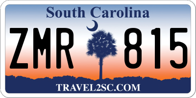 SC license plate ZMR815