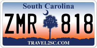 SC license plate ZMR818