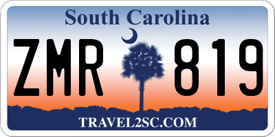 SC license plate ZMR819