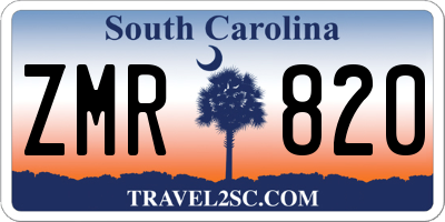 SC license plate ZMR820