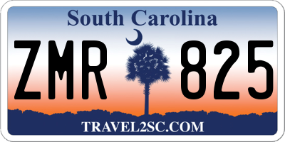 SC license plate ZMR825