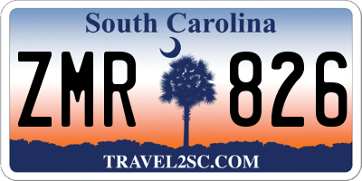 SC license plate ZMR826
