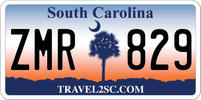 SC license plate ZMR829