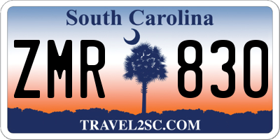 SC license plate ZMR830