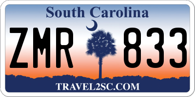SC license plate ZMR833